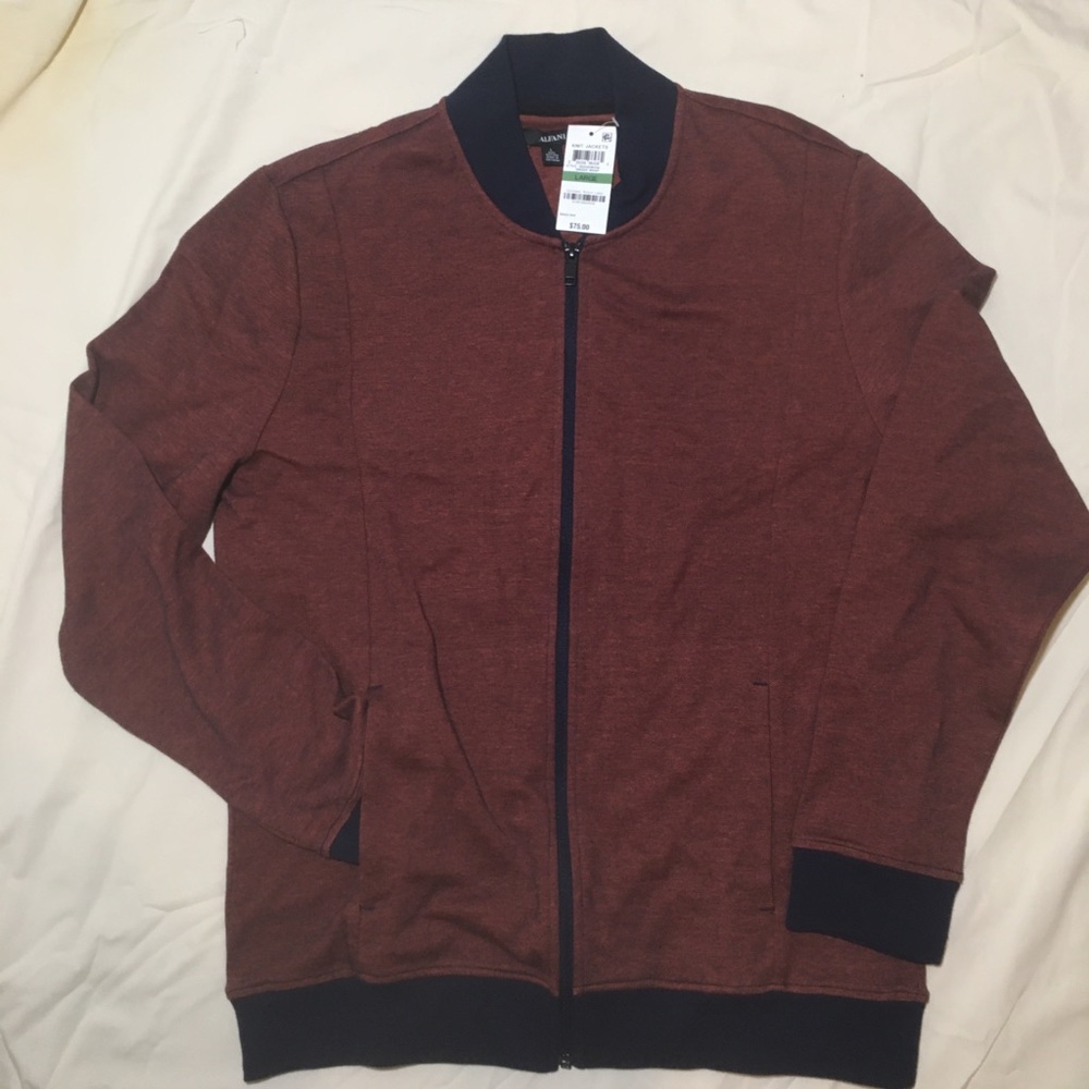 Alfani Slim Fit Men’s zipper front crimson size L